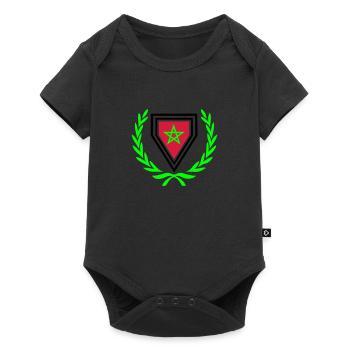 Maroc (armoiries & couronne de laurier) - Body à manches courtes Premium Bébé - noir - Devant