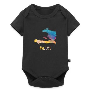 Pays Aquarelle Haïti - Body à manches courtes Premium Bébé - noir - Devant