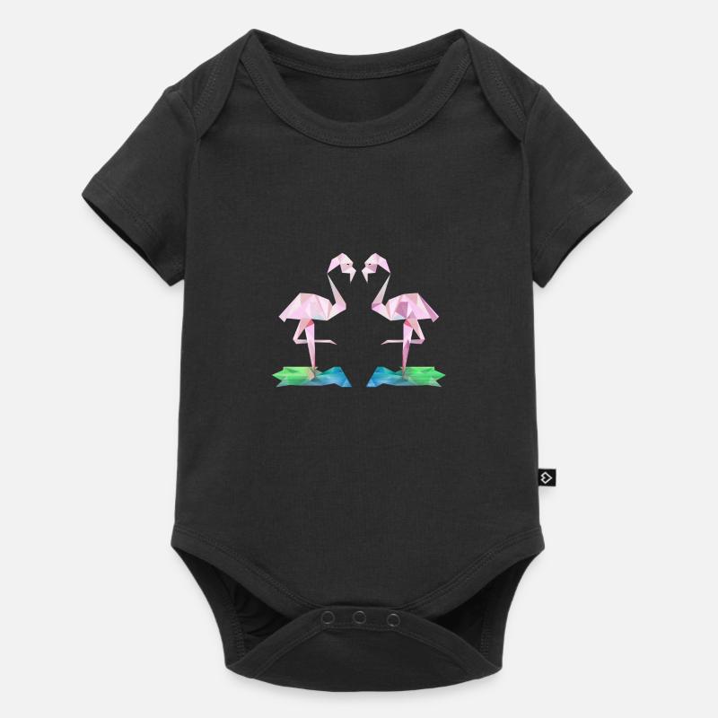 Flamingo low-poly - Body à manches courtes Premium Bébé - noir