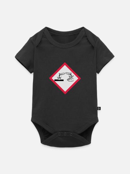 Gefahrstoffe ätzend - Baby Premium Kurzarmbody - Schwarz
