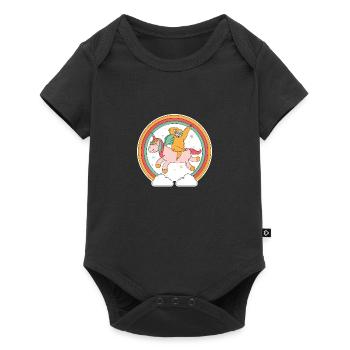 Chemise de licorne fun, cadeau animaux paresseux - Body à manches courtes Premium Bébé - noir - Devant