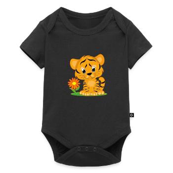 Baby tiger fleur enfants logo - Body à manches courtes Premium Bébé - noir - Devant