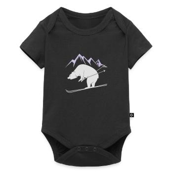 Ours de snowboard - Body à manches courtes Premium Bébé - noir - Devant