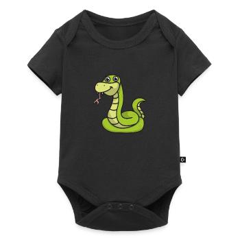 Snake cartoon gift animal snakes green - Baby Premium short-sleeve bodysuit - black - Front