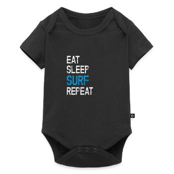 Surfer Surfen Surfbrett Surfing Grunge Geschenk - Baby Premium Kurzarmbody - Schwarz - Vorne