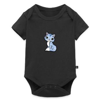 Chaton, chat, dessin animé, motive, chat, dame, cadeau - Body à manches courtes Premium Bébé - noir - Devant