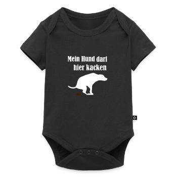 Mon chien peut chier ici | Chien défait - Body à manches courtes Premium Bébé - noir - Devant