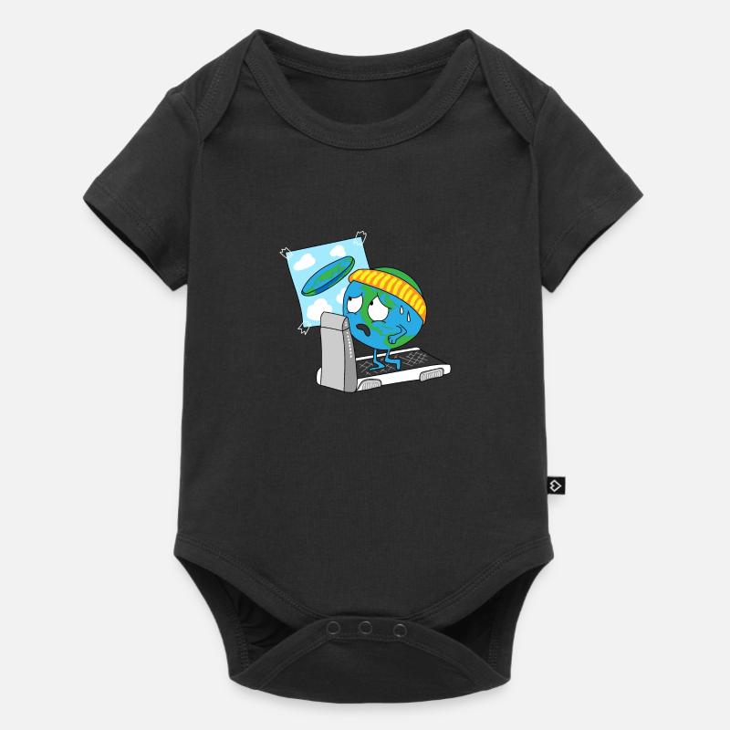 runde Erde Scheibe Erdscheibe Erdkugel Planet - Baby Premium Kurzarmbody - Schwarz