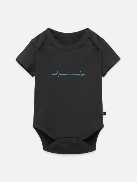 Swimmer and heartbeat Swimmer swimming - Baby Premium short-sleeve bodysuit - black