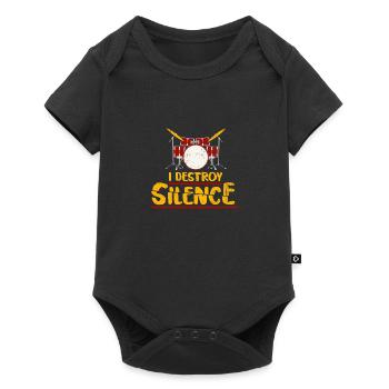 Cadeau drôle de batterie de batteur batteur - Body à manches courtes Premium Bébé - noir - Devant