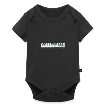 Volleyball player attacker ball gift - Baby Premium short-sleeve bodysuit - black - Front