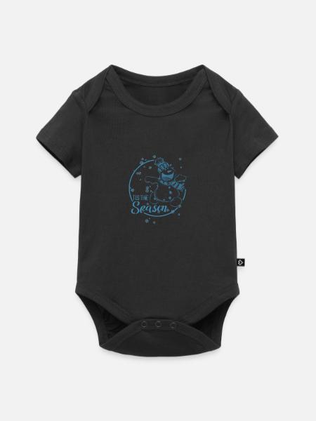Schneemann - Baby Premium Kurzarmbody - Schwarz