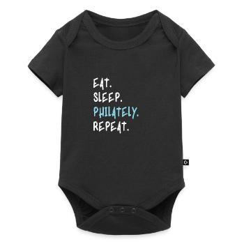 Stamp collector stamps Philately gift - Baby Premium short-sleeve bodysuit - black - Front
