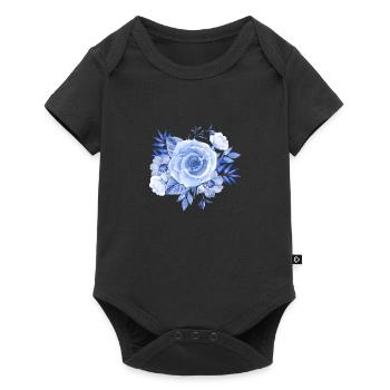 Blaue Rose - Baby Premium Kurzarmbody - Schwarz - Vorne