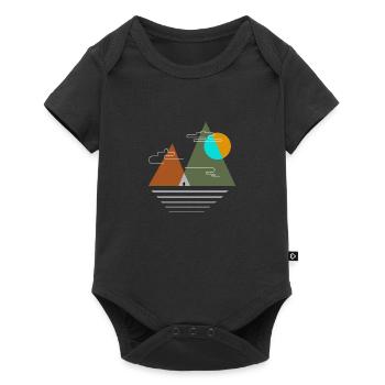 Camping in den Bergen - Baby Premium Kurzarmbody - Schwarz - Vorne