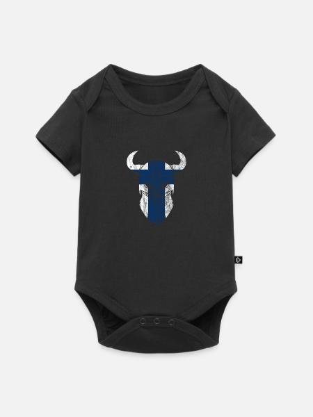 Finland flag viking gift idea - Baby Premium short-sleeve bodysuit - black