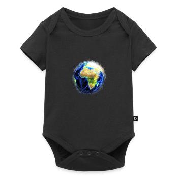 World Globe brightly glowing - Baby Premium short-sleeve bodysuit - black - Front
