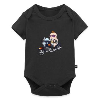 Cool moto chopper biker bébé punker paix - Body à manches courtes Premium Bébé - noir - Devant