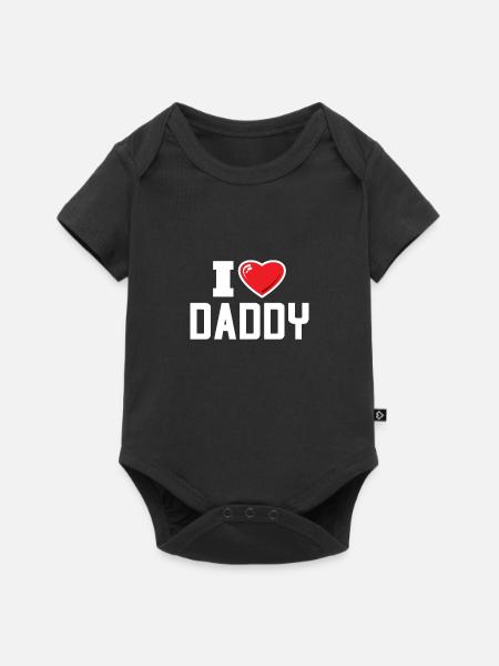 Daddy - Baby Premium Kurzarmbody - Schwarz