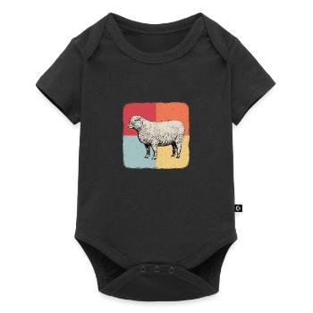 Schafbock Schaf Lamm Cooles Geschenk - Baby Premium Kurzarmbody - Schwarz - Vorne