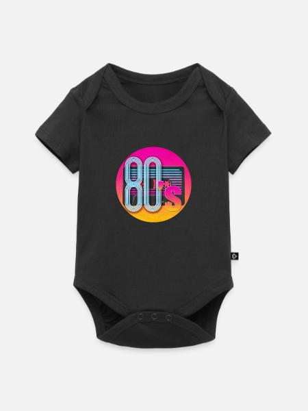 80's Kassette - Baby Premium Kurzarmbody - Schwarz