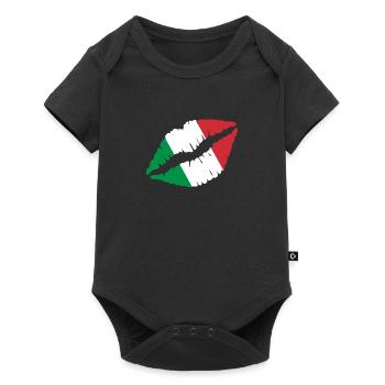 Idée cadeau cadeau drapeau drapeau Italie - Body à manches courtes Premium Bébé - noir - Devant