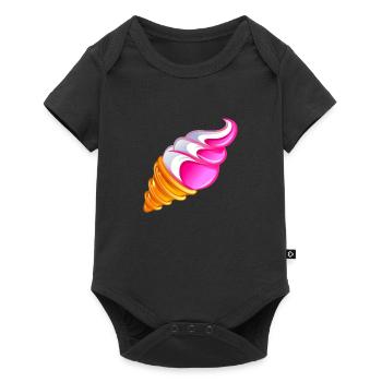 glace vanille fraise kawa - Body à manches courtes Premium Bébé - noir - Devant