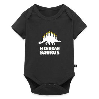 Menorasaurus - Great gift idea Jews, Hanukkah - Baby Premium short-sleeve bodysuit - black - Front