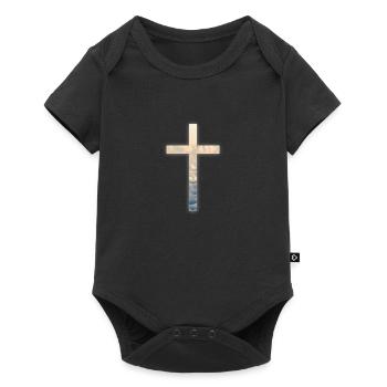Nuages du ciel croisé - Body à manches courtes Premium Bébé - noir - Devant