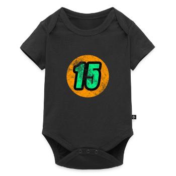 T-shirt numéro de course 15 pour petits et grands - Body à manches courtes Premium Bébé - noir - Devant