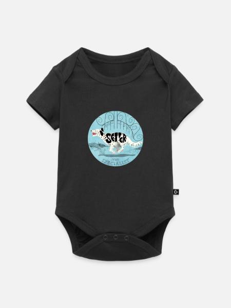 English Setter blue - Baby Premium Kurzarmbody - Schwarz