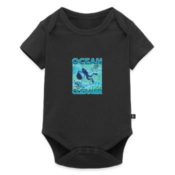 Ocean Cleaner environmental protection divers - Baby Premium short-sleeve bodysuit - black - Front