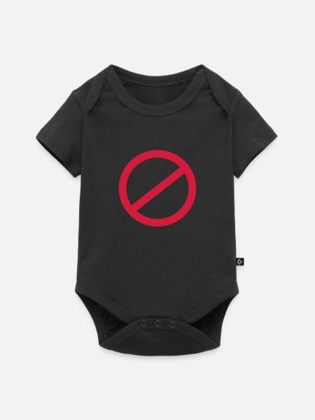 stop - Baby Premium Kurzarmbody - Schwarz