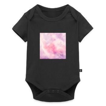 Pink clouds watercolor sky - Baby Premium short-sleeve bodysuit - black - Front