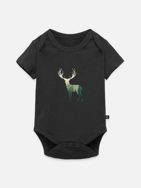 Deer forest - Baby Premium short-sleeve bodysuit - black