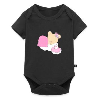 Bear princess sleeping on cloud - Body à manches courtes Premium Bébé - noir - Devant