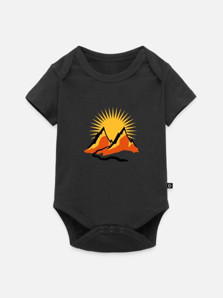 Belles montagnes sentier soleil - Body à manches courtes Premium Bébé - noir