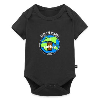 save the planet and coffee - Baby Premium short-sleeve bodysuit - black - Front