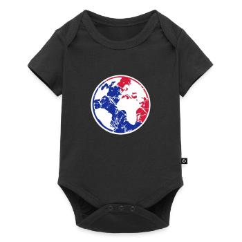rouge bleu terre planète monde voyage dans le monde - Body à manches courtes Premium Bébé - noir - Devant