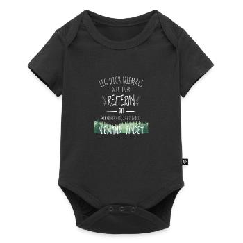 Pferd Reiterin Wald Reiterspruch t shirt - Baby Premium Kurzarmbody - Schwarz - Vorne