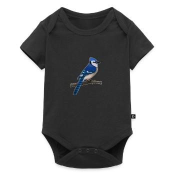 jz.birds Blue Jay Vogel Design - Baby Premium short-sleeve bodysuit - black - Front