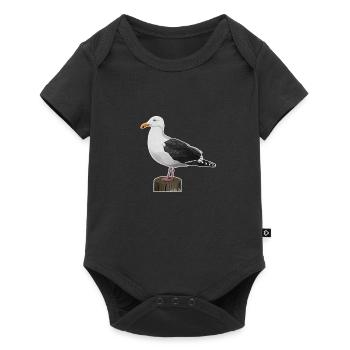 conception d'oiseau de mouette jz.birds - Body à manches courtes Premium Bébé - noir - Devant