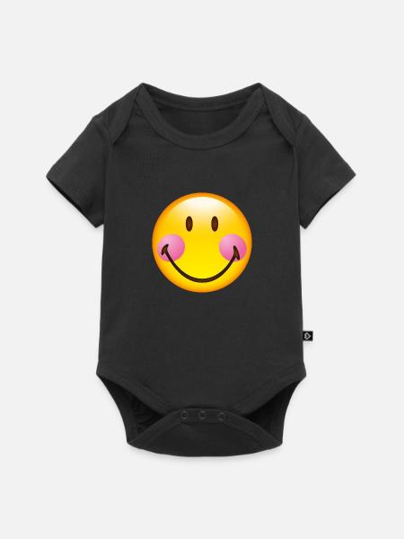 Smiley Glossy Blush - Baby Premium Kurzarmbody - Schwarz