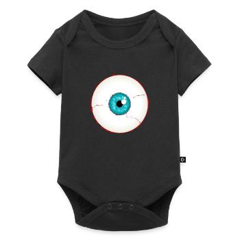 Globe de l’œil / eye-ball bleu turquoise (DDP) - Body à manches courtes Premium Bébé - noir - Devant