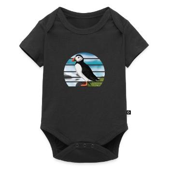 Illustration de conception d'oiseau macareux moine peint - Body à manches courtes Premium Bébé - noir - Devant