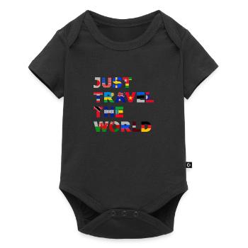Travel the World (lettering) - Baby Premium short-sleeve bodysuit - black - Front