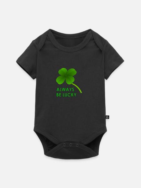 always be lucky - Baby Premium Kurzarmbody - Schwarz