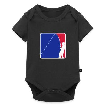 blue red logo angler sport silhouette clipart hobb - Baby Premium short-sleeve bodysuit - black - Front