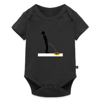 pee neige jaune hiver sol froid logo en position debout - Body à manches courtes Premium Bébé - noir - Devant