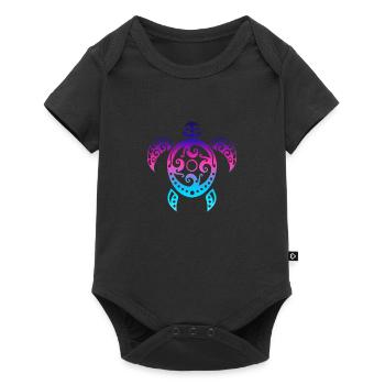 Tortue Maori Honu Tribal Tattoo Neo Gift - Body à manches courtes Premium Bébé - noir - Devant